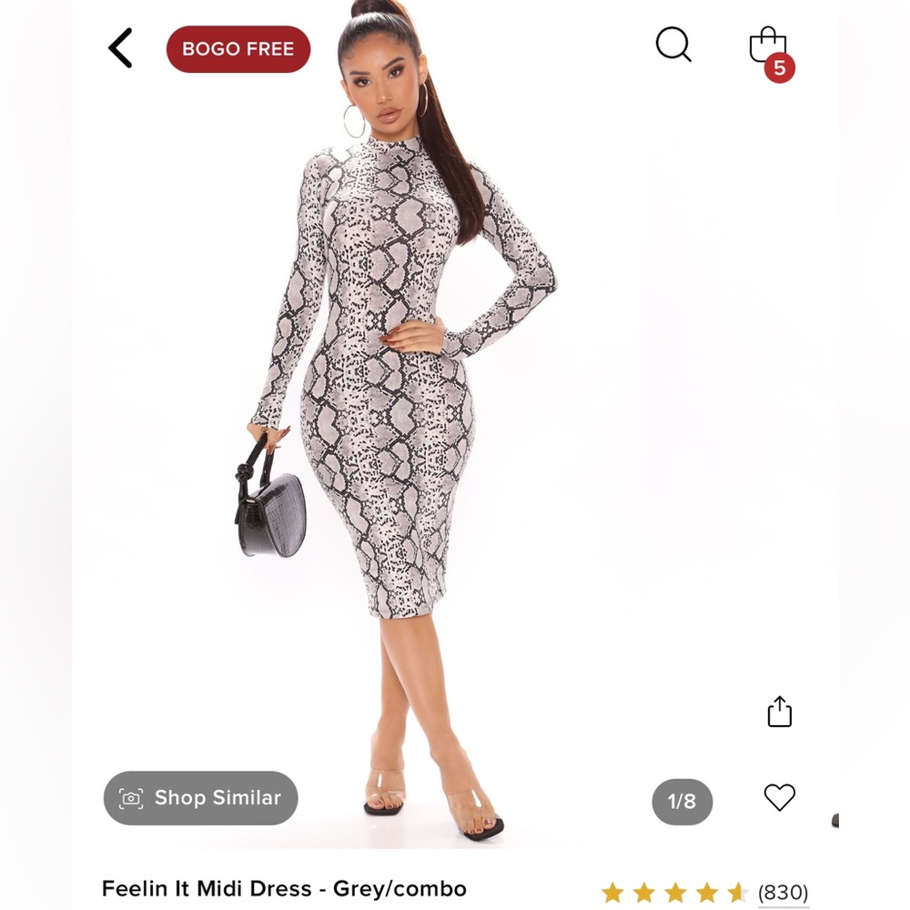 Snakeskin body con dress brand new